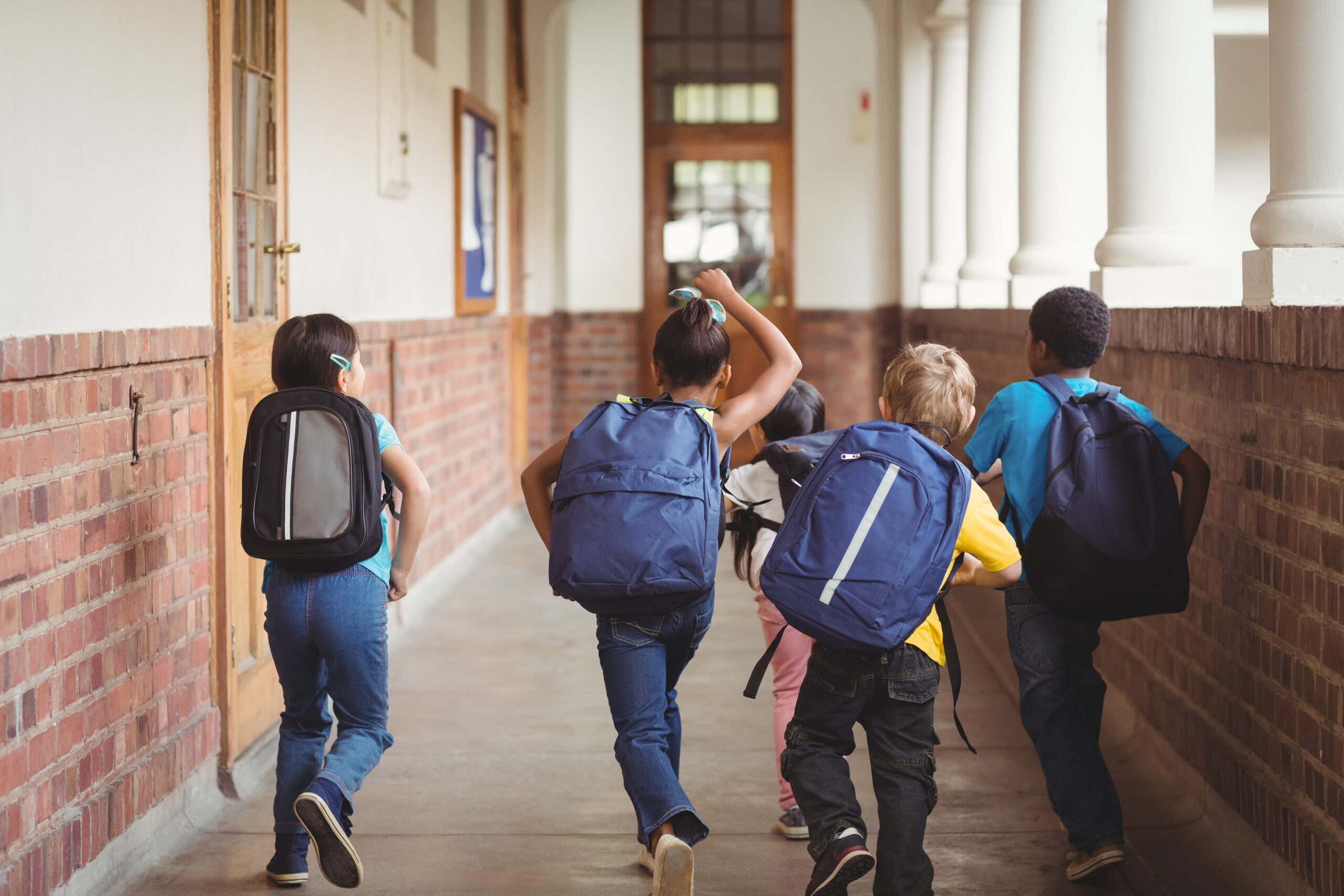 Students in school hallway