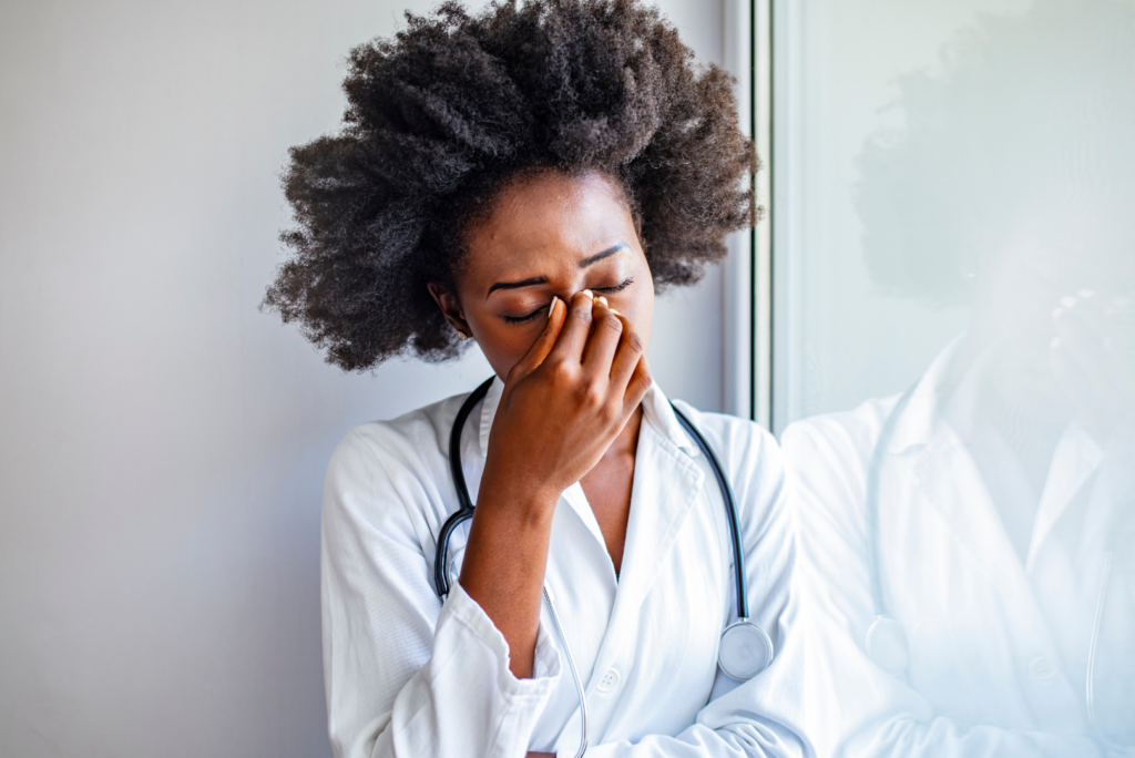 Overwhelmed clinician